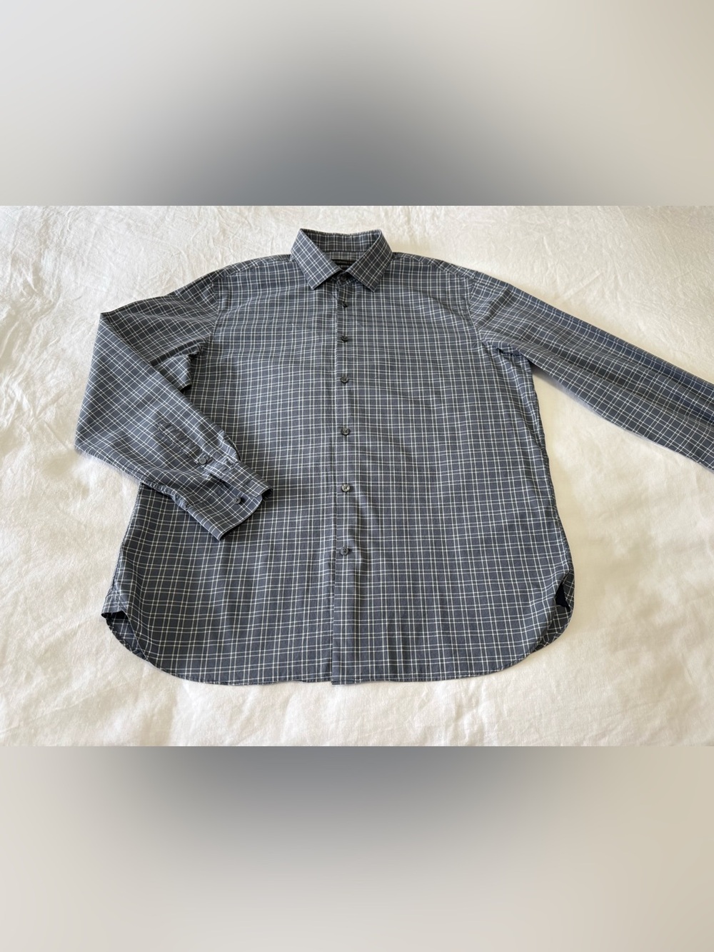 John Varvatos USA| SZ 16 1/2 | Gray Check Regular Fit Shirt | Long Sleeve Preppy